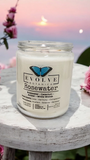 Classic 9oz Jam Jar Crystal Soy Candle - Rosewater (Rose Quartz & Moonstone)