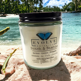 Wood Wick Crystal Soy Candle - Beach & Bamboo (Sunstone)