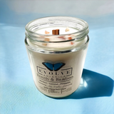 Wood Wick Crystal Soy Candle - Beach & Bamboo (Sunstone)