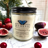 Wood Wick Crystal Soy Candle - Cranberry Fig (Carnelian)