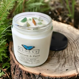 Wood Wick Crystal Soy Candle - Hemlock & Fern (Aventurine)