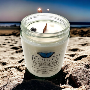 Wood Wick Crystal Soy Candle - Moonlight Tide (Moonstone)