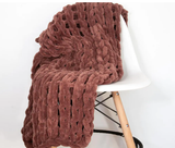 Chenille Chunky Knit Throw Blanket - Rust